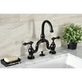 thumbnail image 3 of Kingston Brass KS7990AL English Country Matte Black Bronze Bridge Bathroom Faucet with Matching Pop-up Drain, 3 of 7