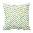 thumbnail image 1 of EREHome Housse de Coussin Bleu Vert Jaune Turquoise Chevron 16x16 Pouces, 1 of 1