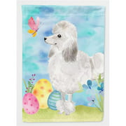 Carolines Treasures BB9630CHF White Standard Poodle Easter Flag Canvas - House Size