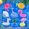 thumbnail image 5 of Miguan 31pcs Inflatable Drink Floats Inflatable Drink Holders Cup Coasters Swimming Drink Holder with Air Pump for Summer Pool Party, 5 of 6