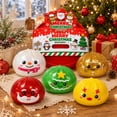 thumbnail image 4 of 5 Pcs Christmas Bao Bun Squishy Toy, 3.2 Inch Glitter Squishy Fidget Toys, Mystery Stress Ball Squishies for Christmas with Steamer Container for Kids Adults Christmas Stocking Stuffer, 4 of 7