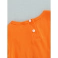thumbnail image 6 of Bagilaanoe Halloween Outfits for Newborn Baby Girls Romper Dress + Headband 6M 12M1 8M 24M Infant Long Sleeve Ghost Face Print Jumpsuit, 6 of 9