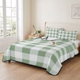 thumbnail image 2 of Twin XL Quilt Set 68''x98'', Sage Green Checkered Lightweight Summer Bedspread Coverlet Set with 2 Pillow Shams, Green White Buffalo Plaid Breathable All Season Quilt Bedding for Dorm/Guest Room, 2 of 9
