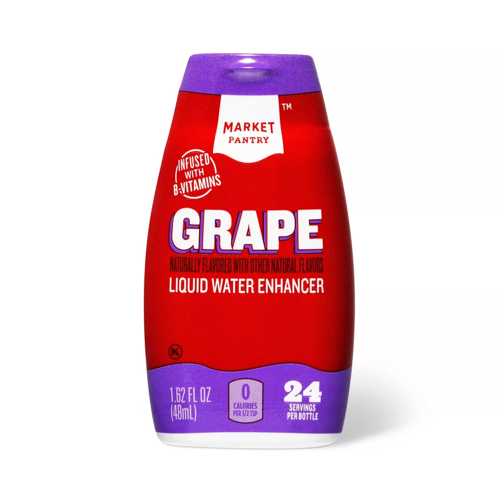 Grape Liquid Water Enhancer Drops 1.62 fl oz Market Pantry (2 pack
