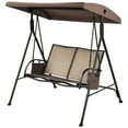 thumbnail image 6 of Gymax 2-Person Adjustable Canopy Swing Chair Patio Outdoor w/ 2 Storage Pockets, 6 of 7