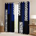 thumbnail image 2 of Castle Fairy Boys Girls Animal Zebra Leopard Print Blackout Curtains Set of 2 (52x84 Each),Abstract Geometric Rectangle Stripes Window Curtains,Black Blue Curtains and Drapes,Breathable Home Decor, 2 of 6