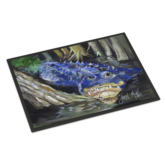 Carolines Treasures JMK1135JMAT Blue Alligator Door Mat Indoor Rug or Outdoor Welcome Mat 24x36 Doormat 36"L x 24"W