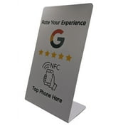 Brilydal Premium NFC Ntag - Google Reviews Linked Tall (190mm) Stand One Sided