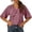 Purple, variant on Womens Short Sleeve V Neck Tops Plus Size Knit Lace Cutout Tie Neck Tassels For Lightweight Relaxed Fit Blouson Sleeve Blouse Summer Dressy Casual Tunic S-XXL