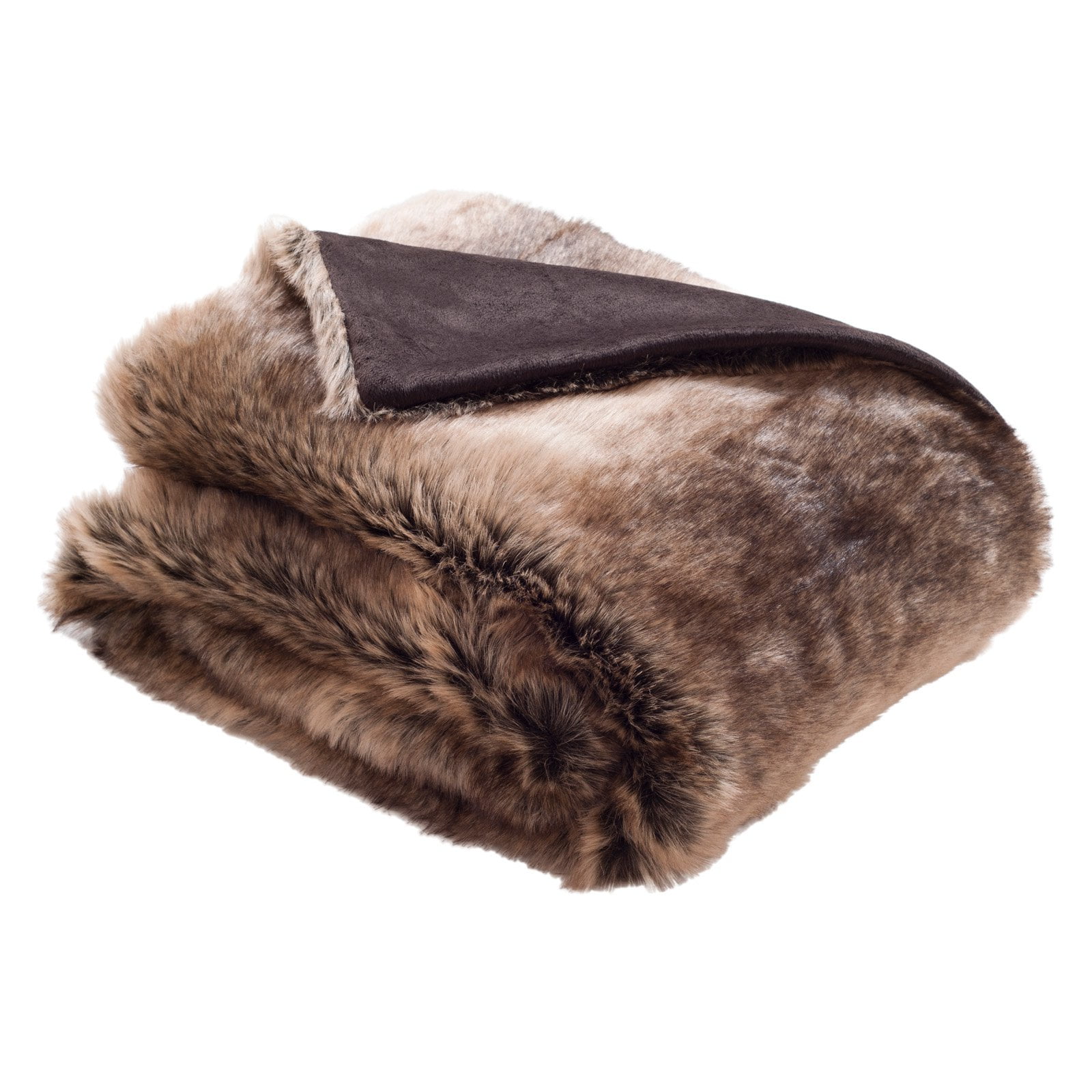 Safavieh Luxe Sheen Striped Faux Fur Throw