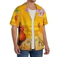 thumbnail image 4 of Haiem The Chicken Family Men's Casual Shirts Short Sleeve Button Down Shirts Fashion Textured Summer Beach Shirt-Medium, 4 of 7
