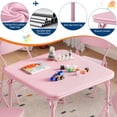 thumbnail image 6 of Towallmark Kids 5-Piece Classroom Folding Table and Chairs Set,  Children Activity Table and Chairs Set for Dining Room, Daycare, Classrooms, Pink, 6 of 9