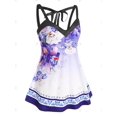 thumbnail image 2 of Tank Top de Túnica en Talla Extra con Estampado de Flores Degradados Rosegal  Camisetas sin mangas de talla grande, 2 of 5