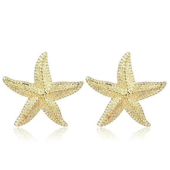 Elegant Starfish Earrings Statement Alloy Ocean Sea Star Stud Earrings for Women