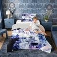 thumbnail image 2 of Erosebridal Watercolor White Wolf Family Print Twin Comforter Sets, Snowy Winter Bedding Set for Men and Women, Navy Reversible 2pcs, 1 Comforter and 1 Pillowcase, 2 of 6