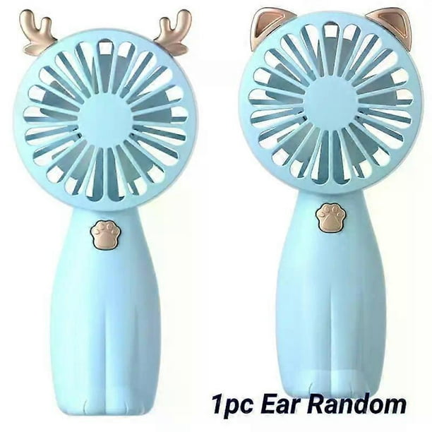 Mini Handheld Fan Cartoon Hand-Pressed Creative Neck Cat Deer Mute Portable Convenient Manual Home Outdoor Office Cooling Tools