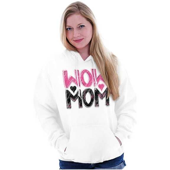 Wow Mom Freaking Awesome Mothers Day Women Plus Size Graphic Pullover Hoodie Brisco Brands 2X