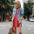 thumbnail image 4 of Naloa Red Black and White Serape Blanket Stripes Print Women's Summer Spring Casual Beach Sundress,Vacation Sleeveless Tank Crewneck Loose Dresses, 4 of 7