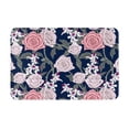 thumbnail image 2 of Front Door Mat Indoor Outdoor Outside Entrance - 16*24in Washable Gorgeous Pink Rose Flowers Thin Bathroom Rugs Fit Under Door, Bath Rugs for Bathroom, Kitchen Rugs Mats for Floor, 2 of 6