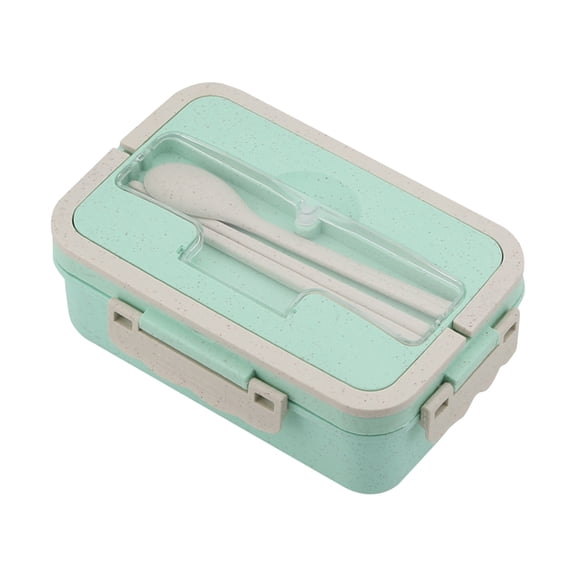 Qholemyo Japanese Style Double Layer Bento Lunch Box Microwave Safe Divided For Office Worker Reducing Meal