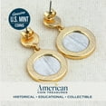 thumbnail image 2 of Earrings Mercury Dime Coin Jewelry- Post Pin Style- Goldtone Bezel-Minted in United States- Art Deco, 2 of 7