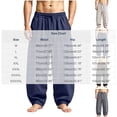 thumbnail image 3 of Men's Baggy Cotton Linen Harem Pants Pleated Barrel Leg Trousers Wide Leg Drawstring Summer Beach Yoga Boho Casual Pants Big & Tall Size M-5XL Black, 3 of 5