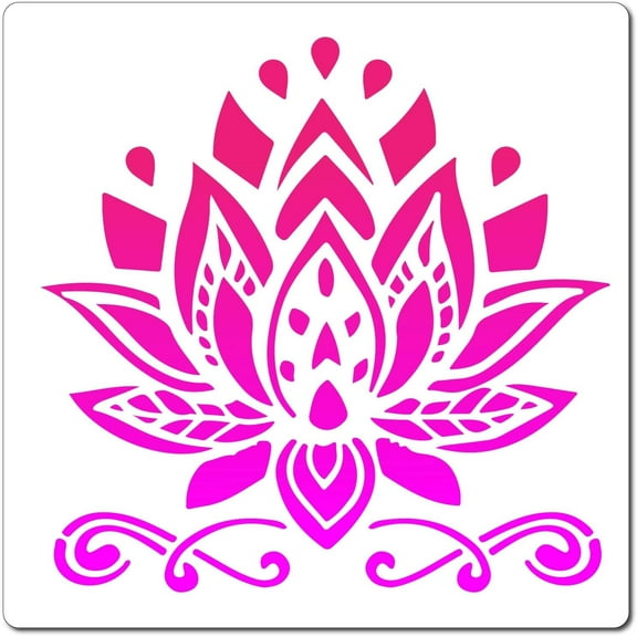 7.1"X7.1"Lotus Flower Stencil Sacred Templates Reusable Plastic Drawing Painting Stencils Template