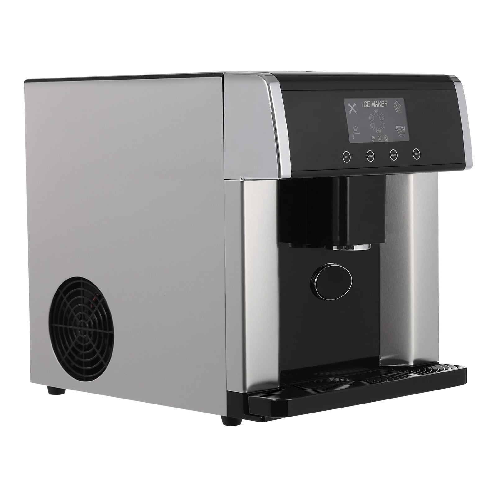 Countertop Ice Maker Dispenser, 2-in-1 Ice Water Maker, Electric Ice Dispenser for Homes, Cafes, Offices, and More (12.2*16.14*14.57in)