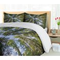 thumbnail image 5 of Ambesonne Nature Duvet Cover Sets, Jungle Moss Forest Trees, 2-Queen, Forest Green Sky Blue, 5 of 7