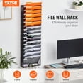 thumbnail image 2 of VEVOR File Wall Rack, One-Piece 16 Pockets Mesh Wall File Holder, Wall Mounted Magazine Mail Paper & Document Storage Folder, Metal Wall File Organizer with Nametag Label, for Office Home & School, 2 of 9