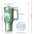 thumbnail image 2 of OBREWU White Poodle Dog and Sunflowers Tumbler with Handle and Lid,White Poodle Dog and Sunflowers 40oz Double Wall Vacuum Insulated Tumbler,Cups Gift for Women and Men, 2 of 7