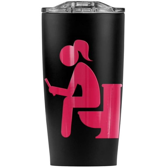 Girl Poop Pooping Sitting On Toilet Stainless Steel 20 oz Travel Tumbler, Vacuum Insulated & Double Wall with Leakproof Sliding Lid | Great for Coffee/Hot Drinks and Cold Beverages