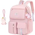 thumbnail image 1 of School Backpack for Girls, Big Capacity Primary School Rucksack Bag, Children Casual Daypack for Teen Girl big size pink 1, 1 of 3