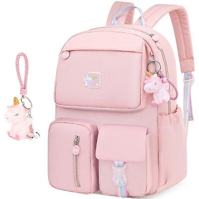 School Backpack for Girls, Big Capacity Primary School Rucksack Bag, Children Casual Daypack for Teen Girl big size pink 1