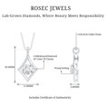 thumbnail image 4 of Rosec Jewels Lab Diamond Pendant with Chain - Art Deco Square Necklace - EF-VS Quality Certified, 925 Sterling Silver, 4 of 6