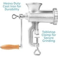 thumbnail image 4 of CucinaPro Meat Grinder with Table Top Clamp & 2 Cutting Disks, Cast Iron Heavy Duty Sausage Maker and Meat Mincer, 4 of 6