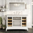 thumbnail image 7 of Eviva Elite Stamford 42"W x 22"D White Bathroom Vanity with Double Ogee Edge White Quartz Vanity Top and Oval Undermount Sink, 7 of 7