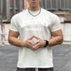 thumbnail image 4 of Hombres Pantalones Cortos Casual Manga Corta Cuello Redondo Carta Impresa Deporte Camiseta, Top de Algodón de Fitness para Hombres, 4 of 8