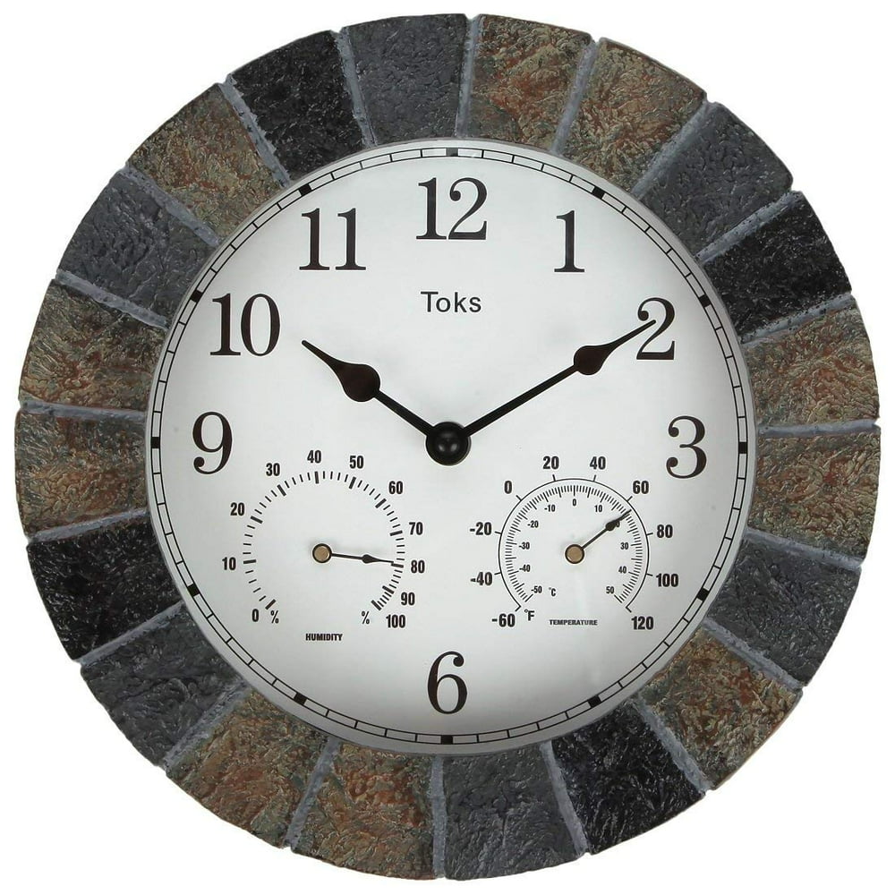 Lily's Home Hanging Wall Clock, Includes a Thermometer and Hygrometer