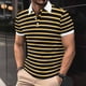 thumbnail image 2 of Mens Manga Corta Botón Abajo Camisas Patchwork Fallow Patrón Cuello Redondo Deportes Top para Diario, 2 of 6