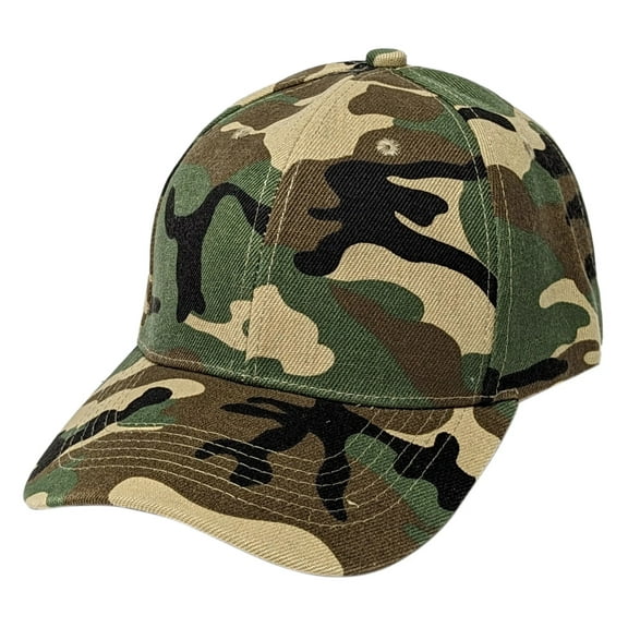 Camouflage Curved Visor Blank Baseball Cap Adjustable Size Unisex