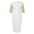 thumbnail image 5 of IROINNID Fall Dress for Women Semi Formal Evenning Party Sheath Dress Long Sleeved Commuting To Work Versatile 5/4 Sleeved Solid Color Matching Buttock Wrap Dress,White, 5 of 9