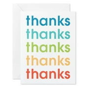 American Greetings Thank You Stationery, Rainbow Multi-Color Thanks (8-Count)