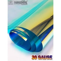 30 Gauge Metallic Transparent Hologram Blue Plastic Vinyl Fabric 38" Wide Sold By The Yard
