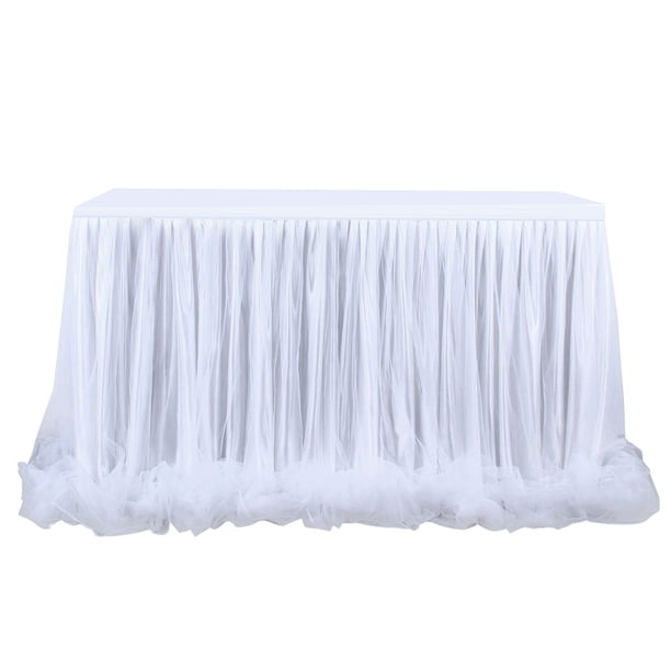 Falda de mesa Fiesta en casa Gasa Mantel Envoltura Gasa Piso Largo Leyfeng falda de mesa