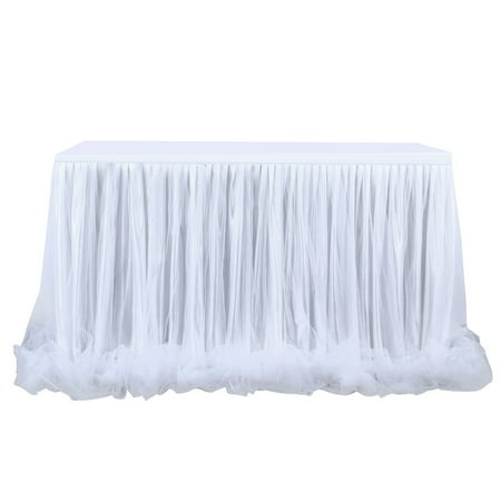 

Table Skirt Home Party Gauze Tablecloth Wrap Gauze Floor Long Yarn Used For Wedding Christmas Decoration Dessert Hotel Conference Table