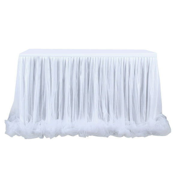 Mistaha Jupe de Table Home Party Gaze Nappe Wrap Gaze Sol Long Fil Utilisé pour Mariage Noël Décoration Dessert Hôtel Conférence Table