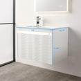 thumbnail image 4 of Blossom Voyage 24" Floating Vanity | Glossy White | LED Wall Mount Cabinet with Acrylic Sink & Drawer, 4 of 9