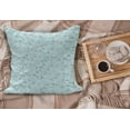 thumbnail image 2 of Aqua Fluffy Throw Pillow Cushion Cover, Abstract Ikat Frame Antique Victorian Style Floral Leaves Details Art Print, Decorative Square Accent Pillow Case, 36" x 36", Seafoam and White, by Ambesonne, 2 of 5