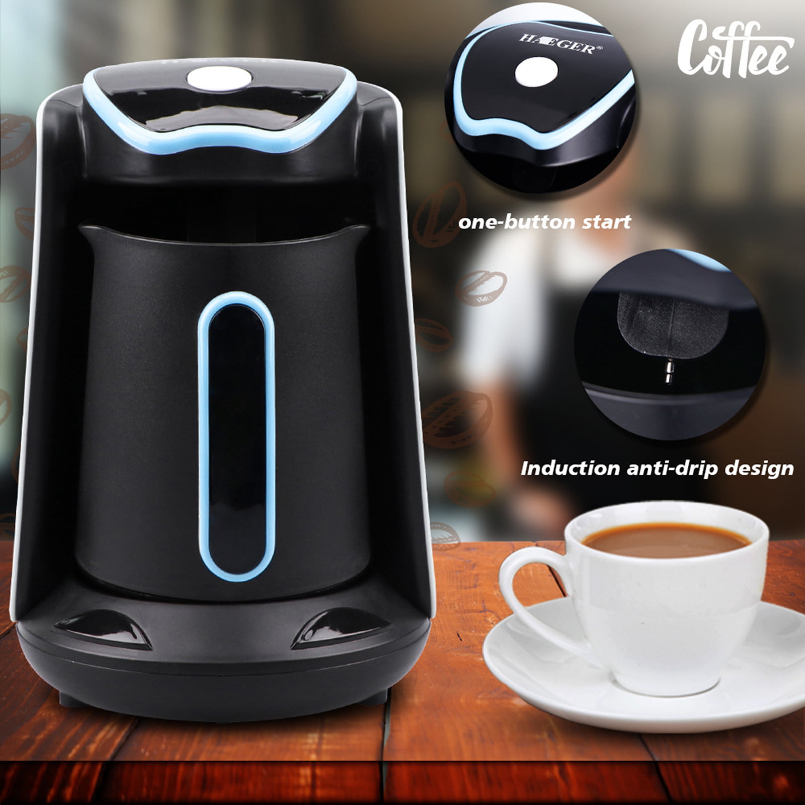 Household Automatic Turkish Coffee Machine Cordless Electric Pot AC  111V~240V 550W Portable Travel Coffee Maker